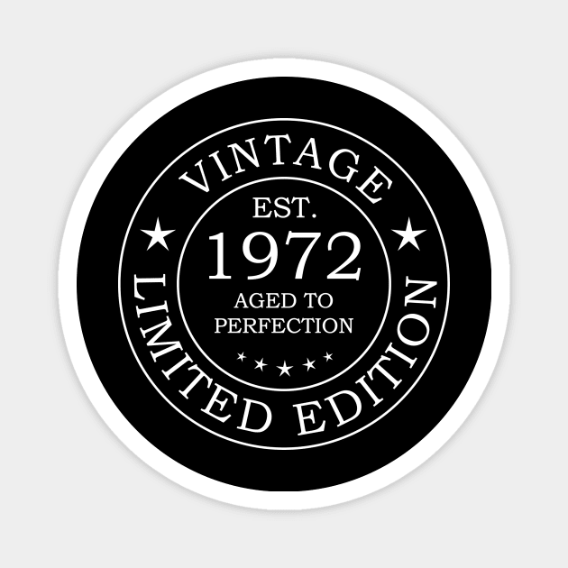 Vintage 1972 limited edition birthday design Magnet by colorbyte